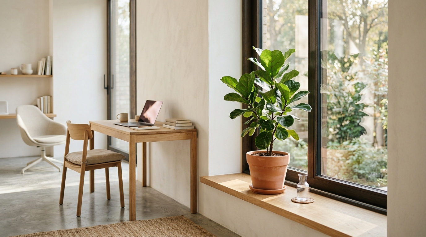 Modern sunlit workspace