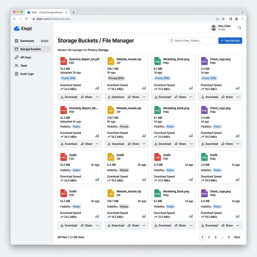 Elept SaaS Cloud Storage Dashboard